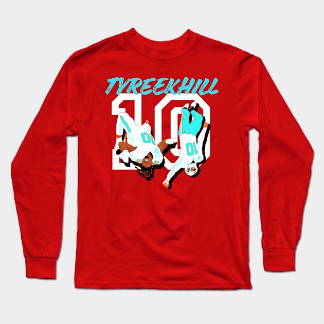 Tyreek Hill 10 - miami dolphins Long Sleeve T-Shirt by Qrstore